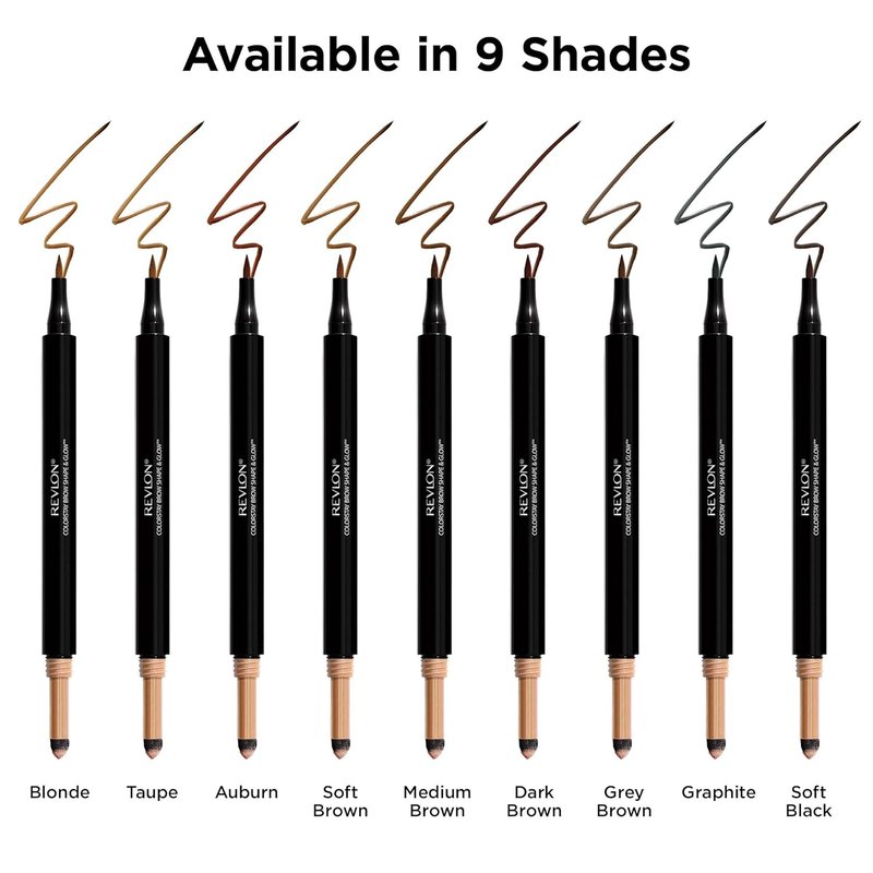 Revlon Colorstay Brow Marker & Highlighter - Dark Brown, 0.02 Oz Marker | 0.008 Oz Highlighter