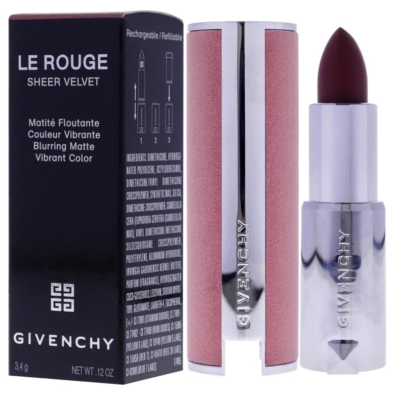 Givenchy Le Rouge Sheer Velvet Matte Lipstick - N17 Rouge Erable | 0.11 oz Long-Lasting Formula