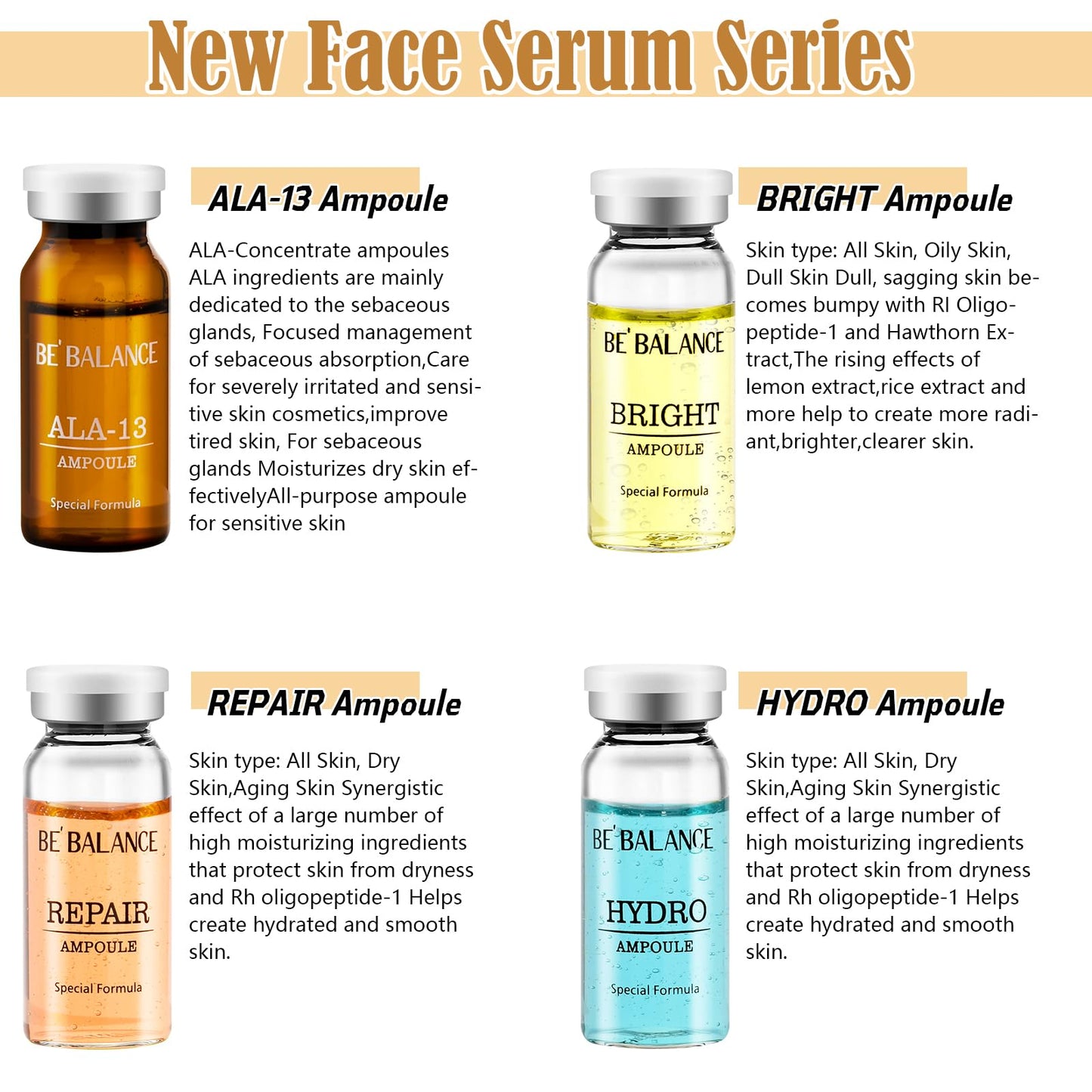 Exosomes Skin Collagen Serum,Hyaluronic Acid Serum propolis,ALA Concentrate ampoules For Anti-Aging, Microneedling, Skin-Firming Focused management of sebaceous absorption Instant Face and Eye Lift