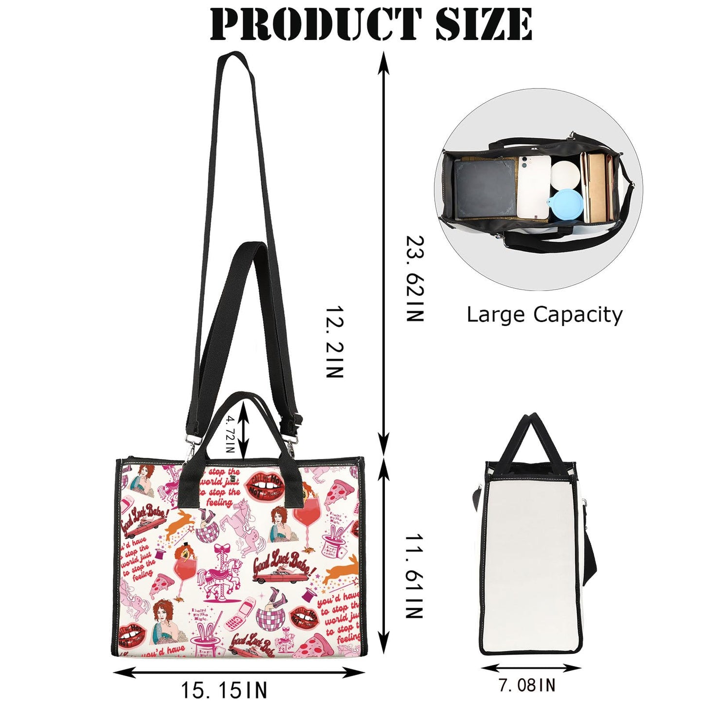 JNIAP Midwest Princess Makeup Bag Music Lyrics Gifts Singer Fans Gift Midwest Princess Gift Pride Queer Zipper Bag (you'd Tote)