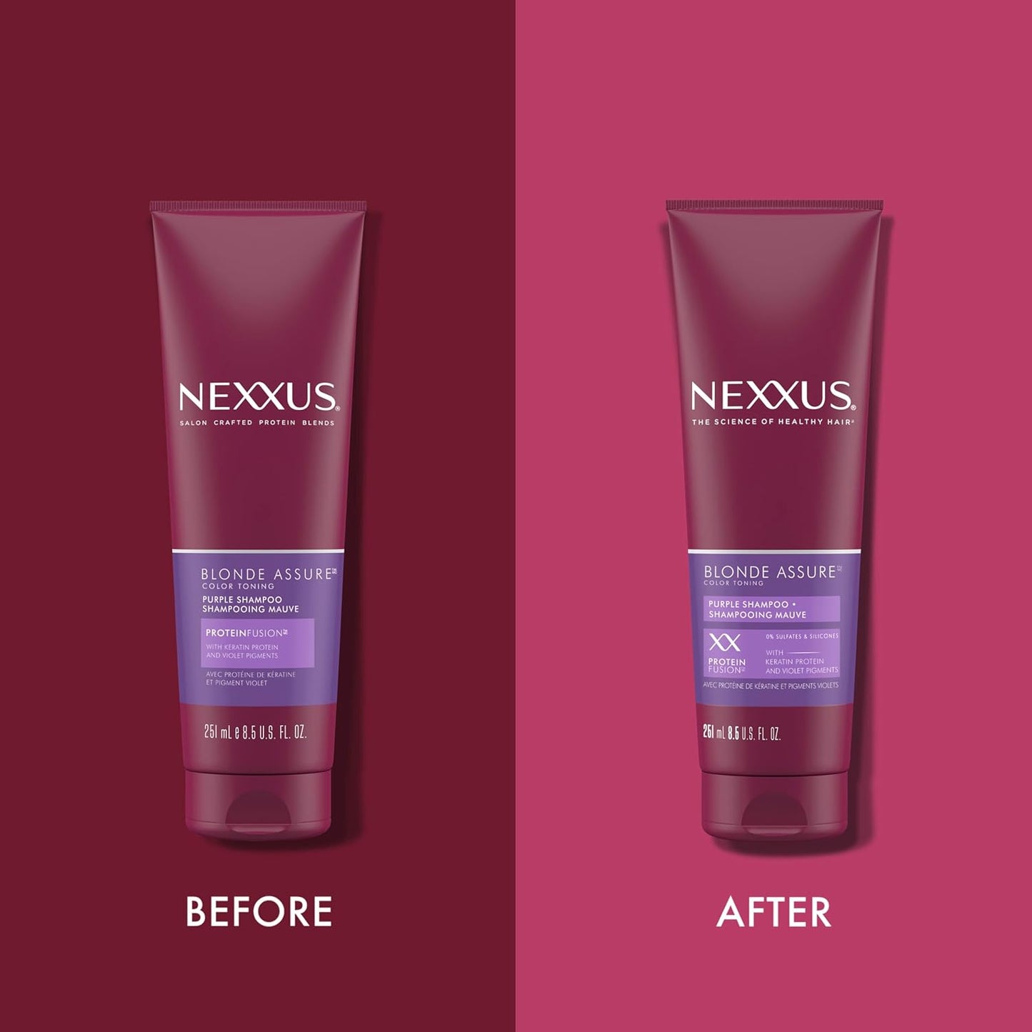 Nexxus Blonde Assure Purple Shampoo - Color Care for Blonde Hair | Keratin Infused, 8.5 oz