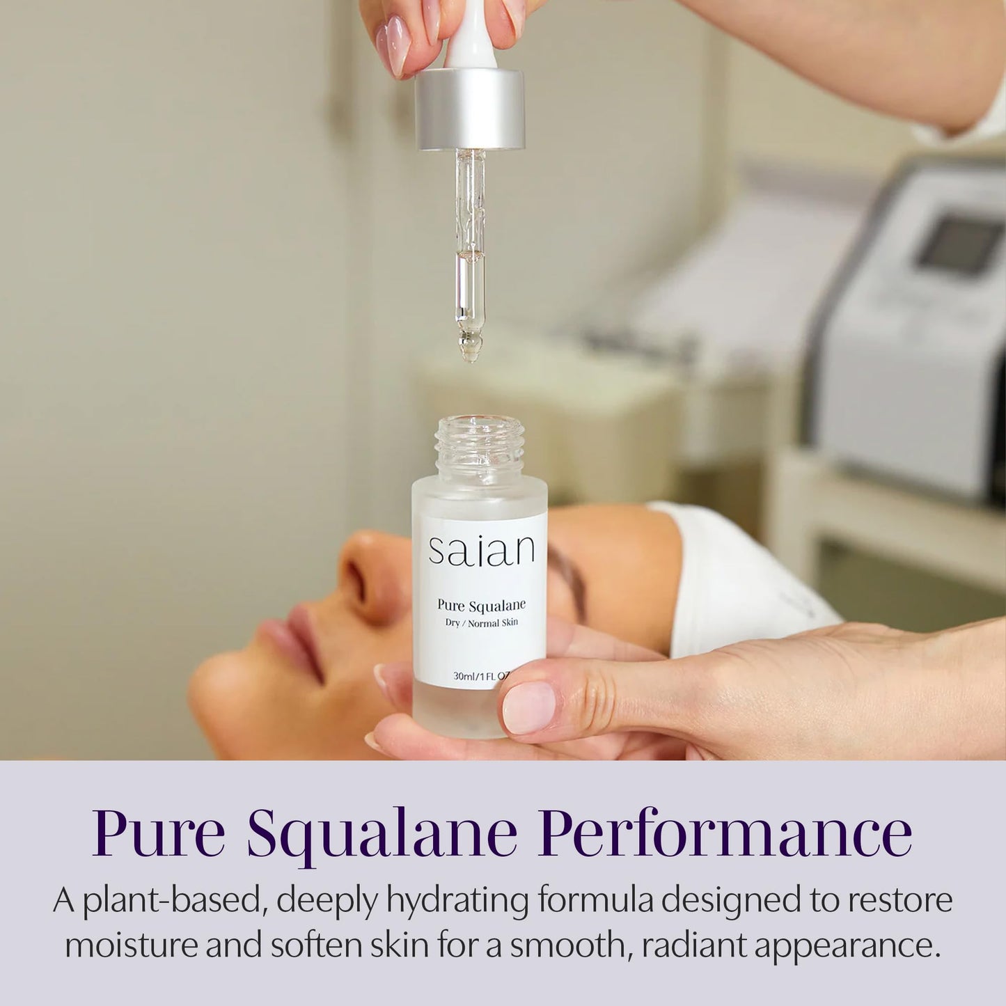 Saian Pure Squalane Oil for Face - Olive-Derived Facial Moisturizer for Dry, Sensitive, or Oily Skin - Hydrating, Non-Greasy, Gentle Skincare Essential for Daily Barrier Support & Radiant Glow - 30 ml