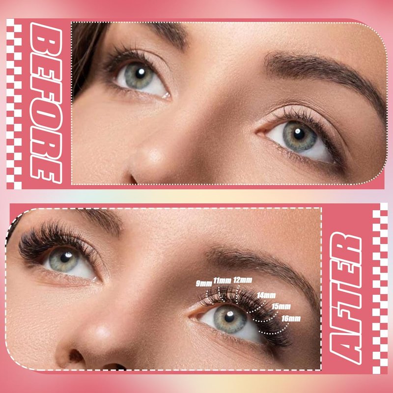 DIY Lash Extension Kit with 280 PCS 9-16mm 40D Lashes Clusters 200ml/6.7fl.oz Lash Cleanser Eyelash Shampoo Mini USB Portable Lash Fan Bond and Seal Remover Eyeliner Eyelid Cleaning Brush