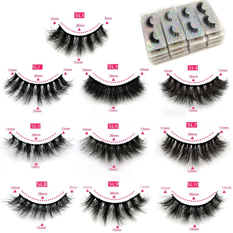 3D Faux Mink Lashes - Natural Fake Eyelashes | 16mm | 50 Pairs Bulk Pack
