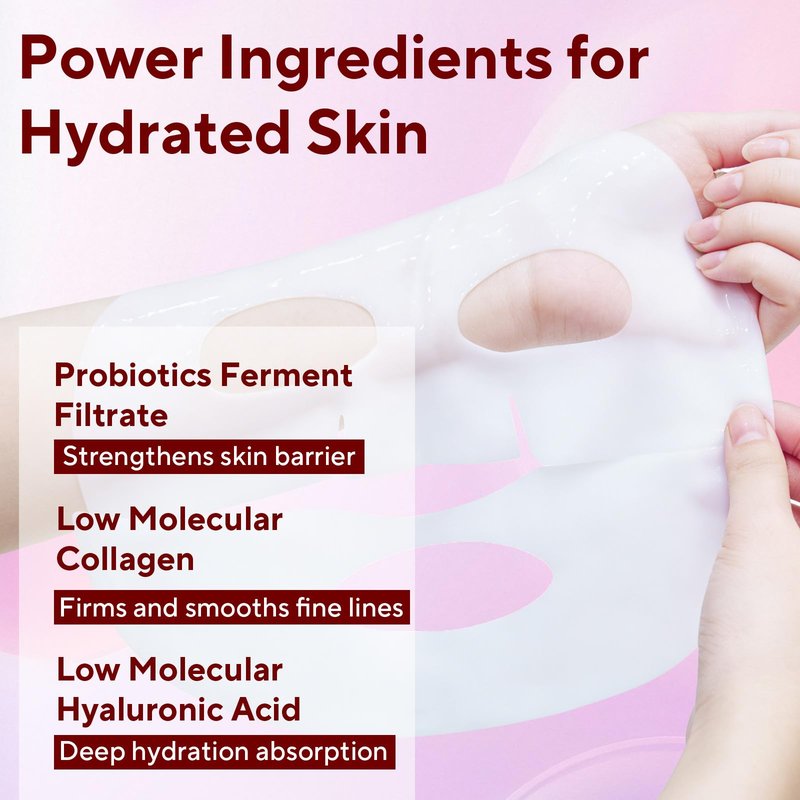 Nityrliv Bio-Collagen Real Deep Mask, 8 Pack Overnight Hydrating Face Mask for All Skin Types,Original Hydrating Collagen Face Mask