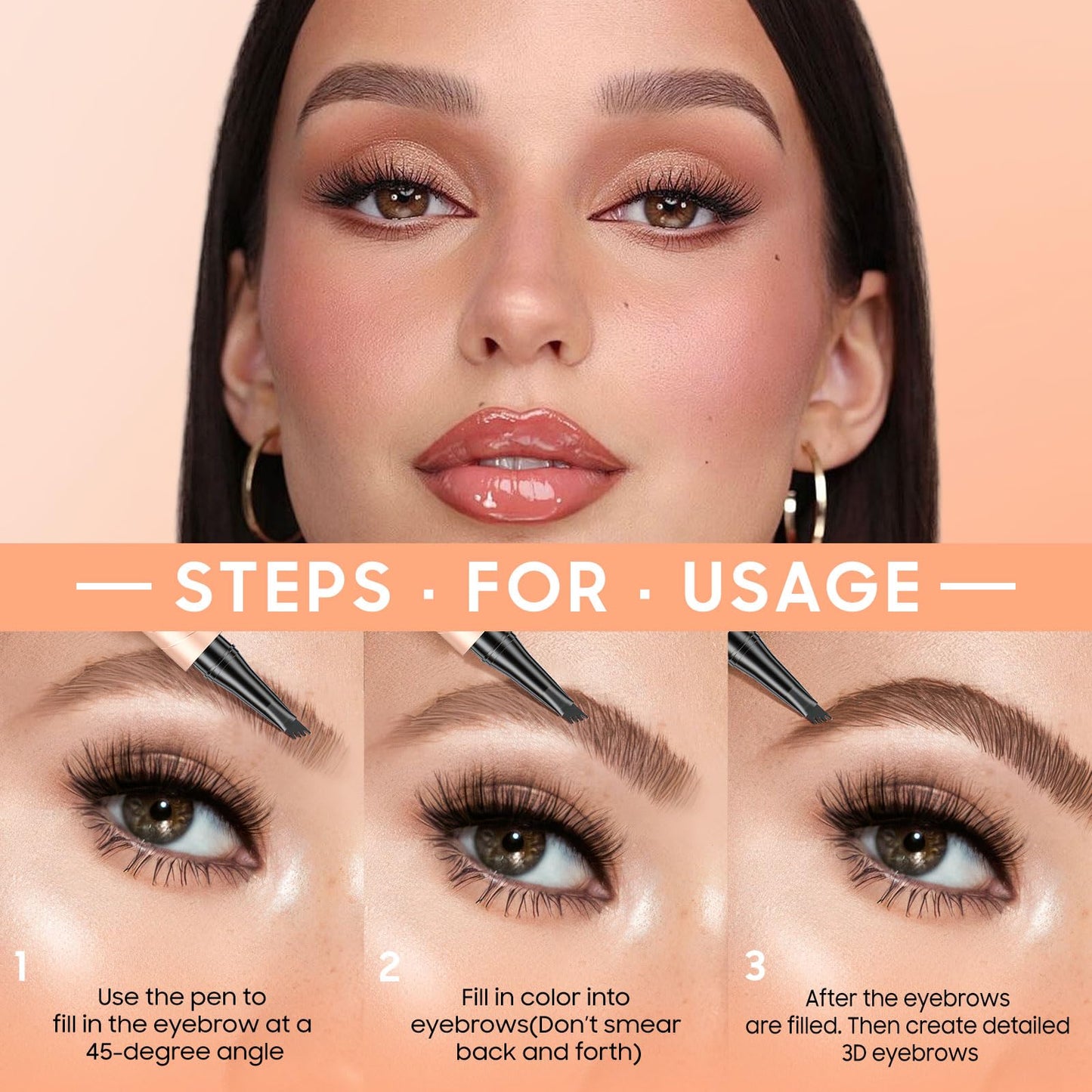 Microblading Eyebrow Penci Longl Lasting Eyebrow Pen Eyebrow Pencils for Women (Light Brown)