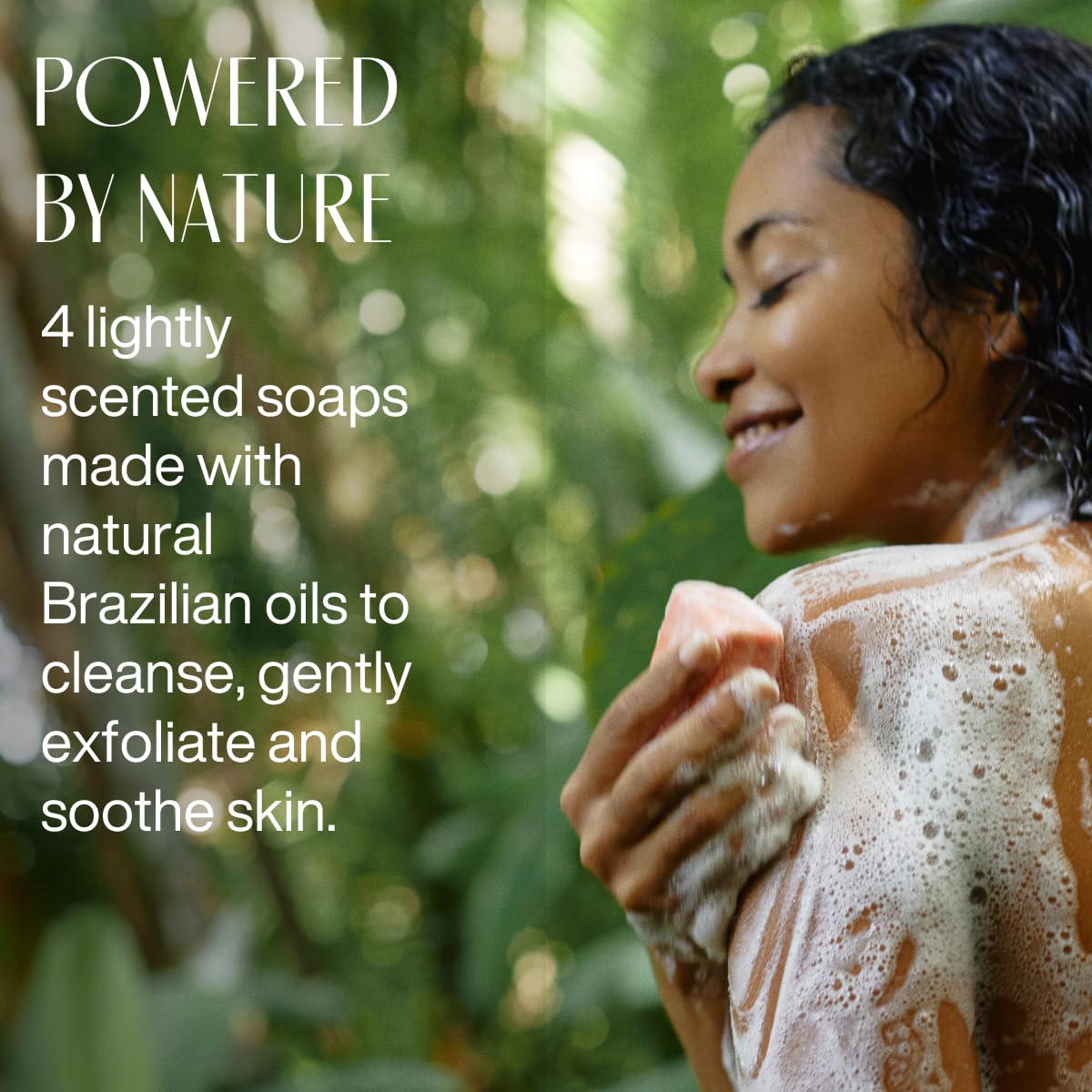 natura - Exfoliating Bar Soap Gift Set (4 Pack) Brazil Nut, Andiroba, Açaí & Passion Fruit - 100% Vegetable Oils, Vegan & Fair-Trade, Gentle Exfoliation, Brazilian Beauty Secrets - 3.5oz (100g)