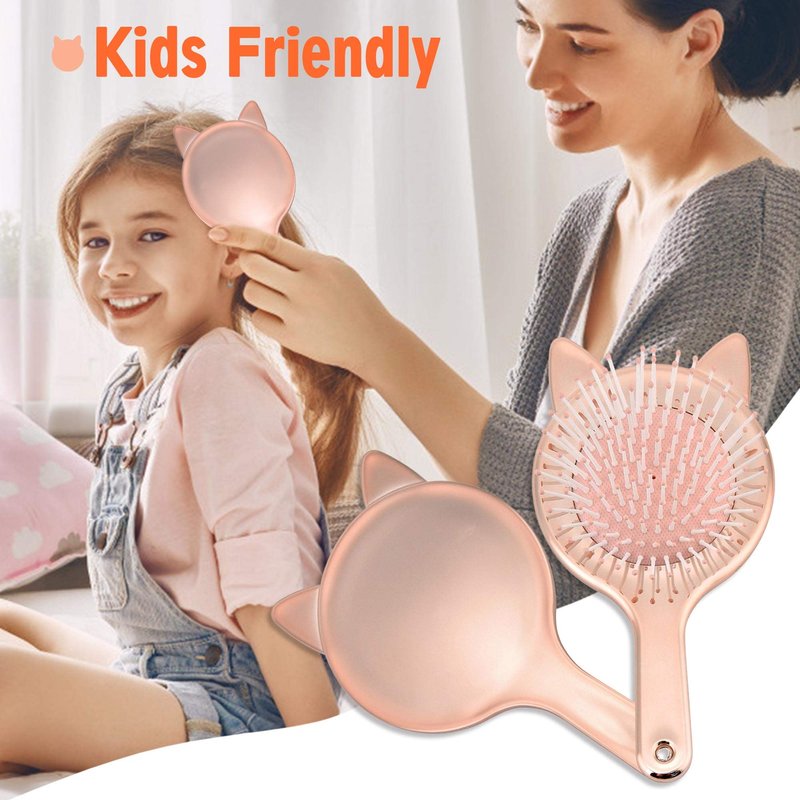 Aethland Toddler Hair Brush Set - Detangling Brush for Curly Hair and Rainbow Color Hairdressing Comb for Fine Thick Hair