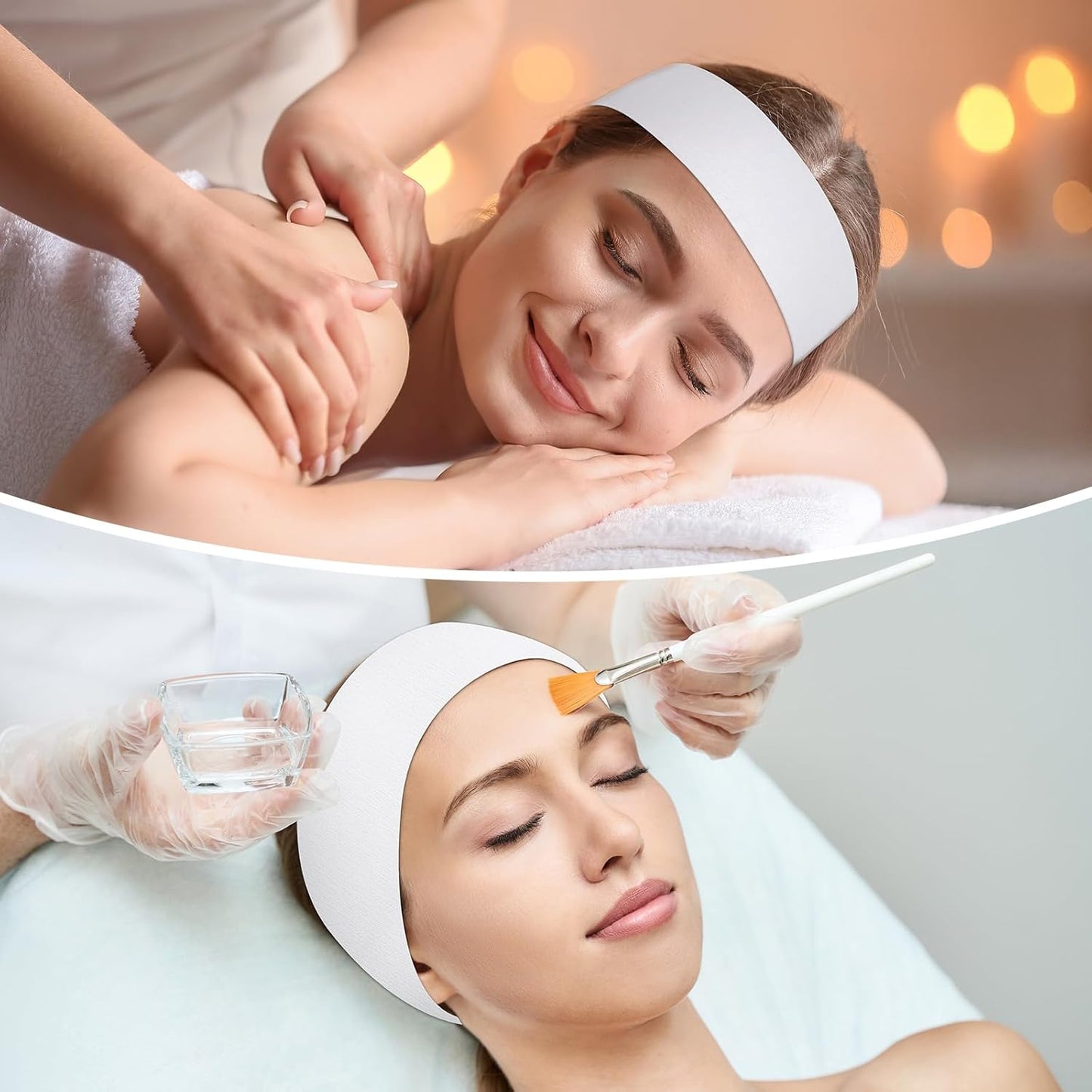 Disposable Hairbands for Women - 200 PCS Non-Woven Fabric Spa Headbands for Makeup & Travel | Hair Securing