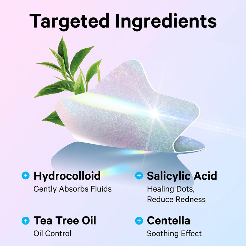 Sosky Hologram Pimple Patches for Face, Hydrocolloid Acne Patches with Salicylic Acid, Cute Star Zit Stickers,Colorful Blemish Covers,144 Count Blue Pink Star Heart Moon Cloud Butterfly Flower