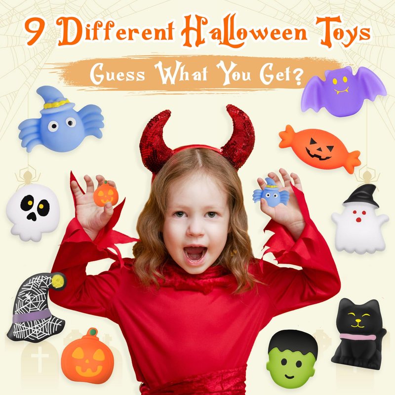 9 Pack Halloween Bath Bombs with Halloween Toys Inside, Halloween Gifts for Kids, Bath Bombs for Kids with Surprise Inside for Girls Boys Halloween Treat Bags Halloween Basket Halloween Party Favors