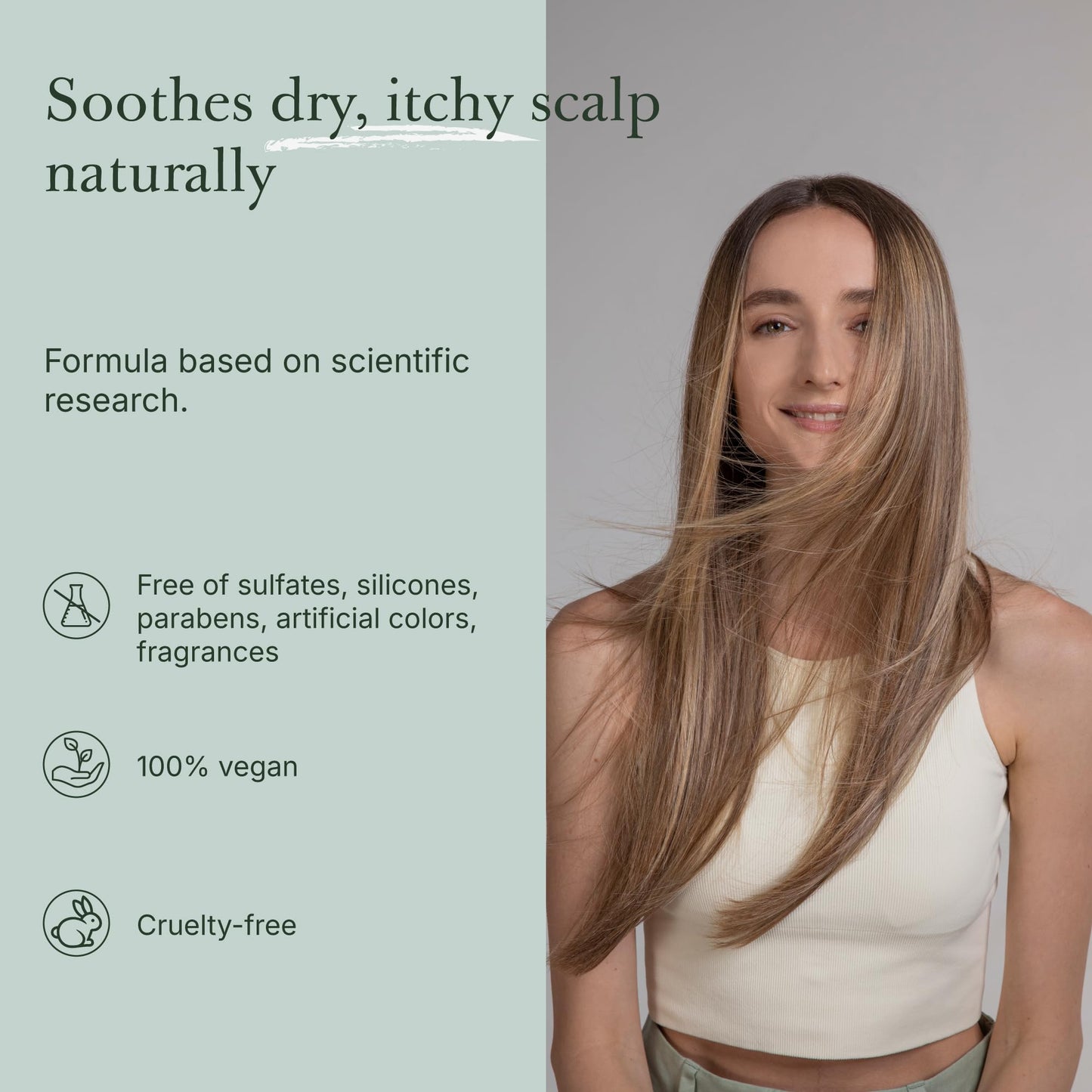 GOOD&ALL Tea Tree Shampoo for Dry Itchy Scalp with Peppermint - Sodium Lauryl Sulfate/Sulphate, Silicone, Paraben, Fragrance Free - 13.5 fl oz