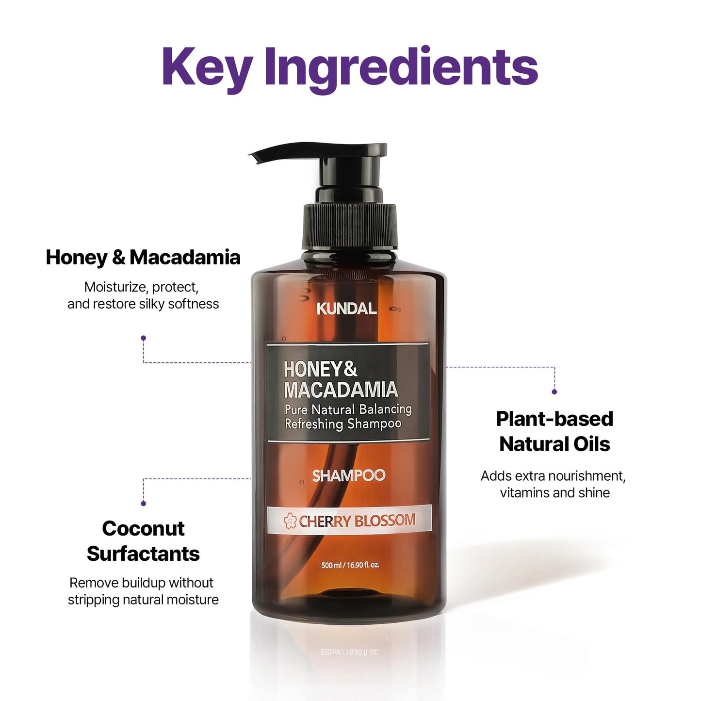 KUNDAL Honey & Macadamia Korean Hair Care Shampoo & Conditioner Set, White Musk, 16.9 Fl Oz Pack of 2 - Salon Quality, Helps Hair Feel Moisturized, Argan Oil, Sulfate Free, Long Lasting Scent