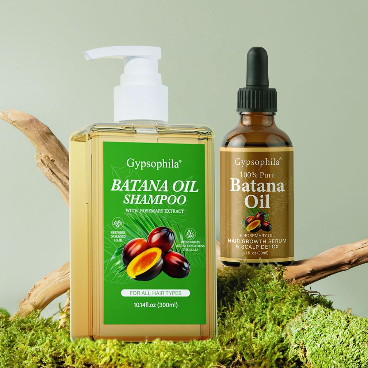 Gypsophila Batana Oil Hair Growth Bundle-Batana Oil Shampoo and 100% Pure Natural Rosemary -Natural Hair Treatment for Women & Men –Hair loss & Thicker, Healthier Hair