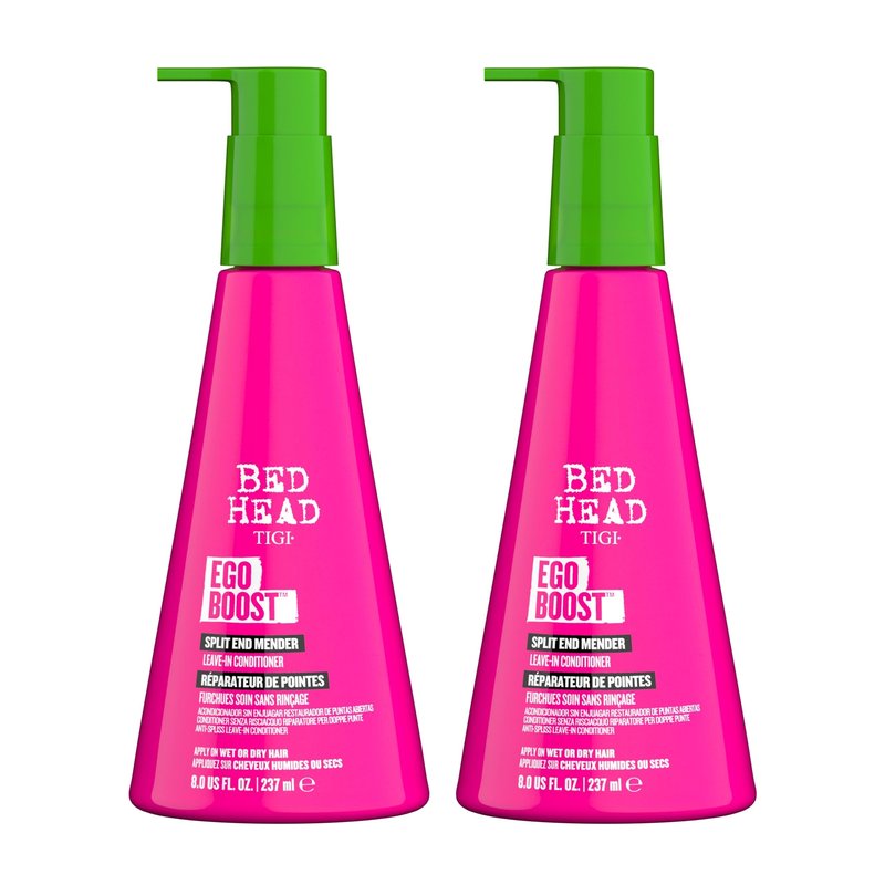 TIGI Bed Head Leave-In Conditioner, Split End Mender, Ego Boost 2-Pack – Split Ends Treatment for Dry, Damaged Hair, Fruit & Berries Fragrance, 8 Oz Ea