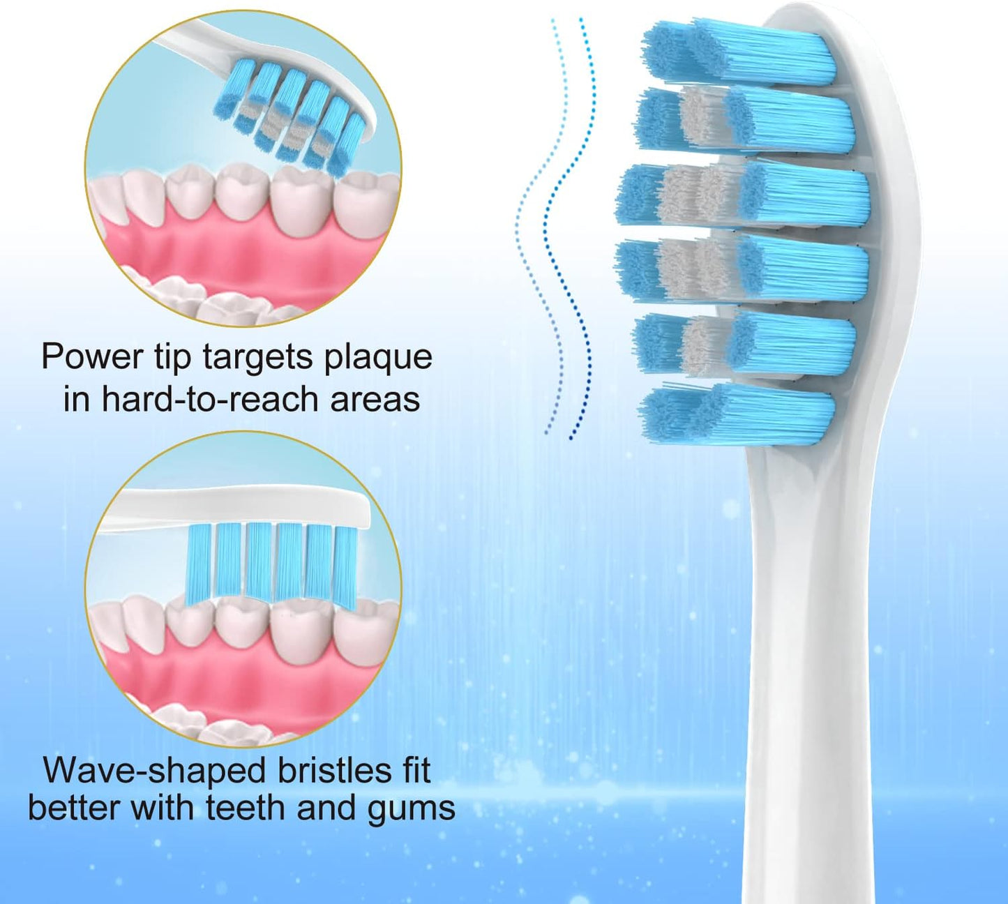 Replacement Toothbrush Heads for Philips Sonicare - Medium Soft Electric Brush Heads Refills, 8 Pack