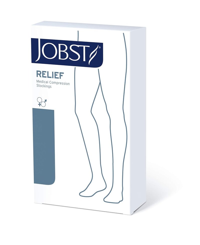 JOBST Relief Knee High Compression Stockings - 20-30 mmHg, Closed Toe, Black | Medium Size