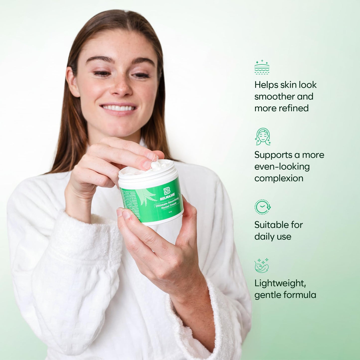 Ultimate Smoothing Facial Cream – Hydrating Anti-Aging Moisturizer for Face with Aloe Vera, Coconut Oil, Cucumber Extracts, Glycolic & Lactic Acid & Vitamin E Nourishing Facial Moisturizer for Women