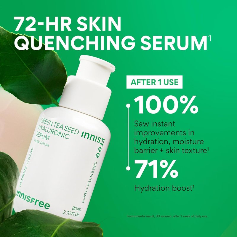 Innisfree Green Tea Seed Hydrating Serum - Hyaluronic Acid & Niacinamide for Glowing Skin | Refill & Sets Available