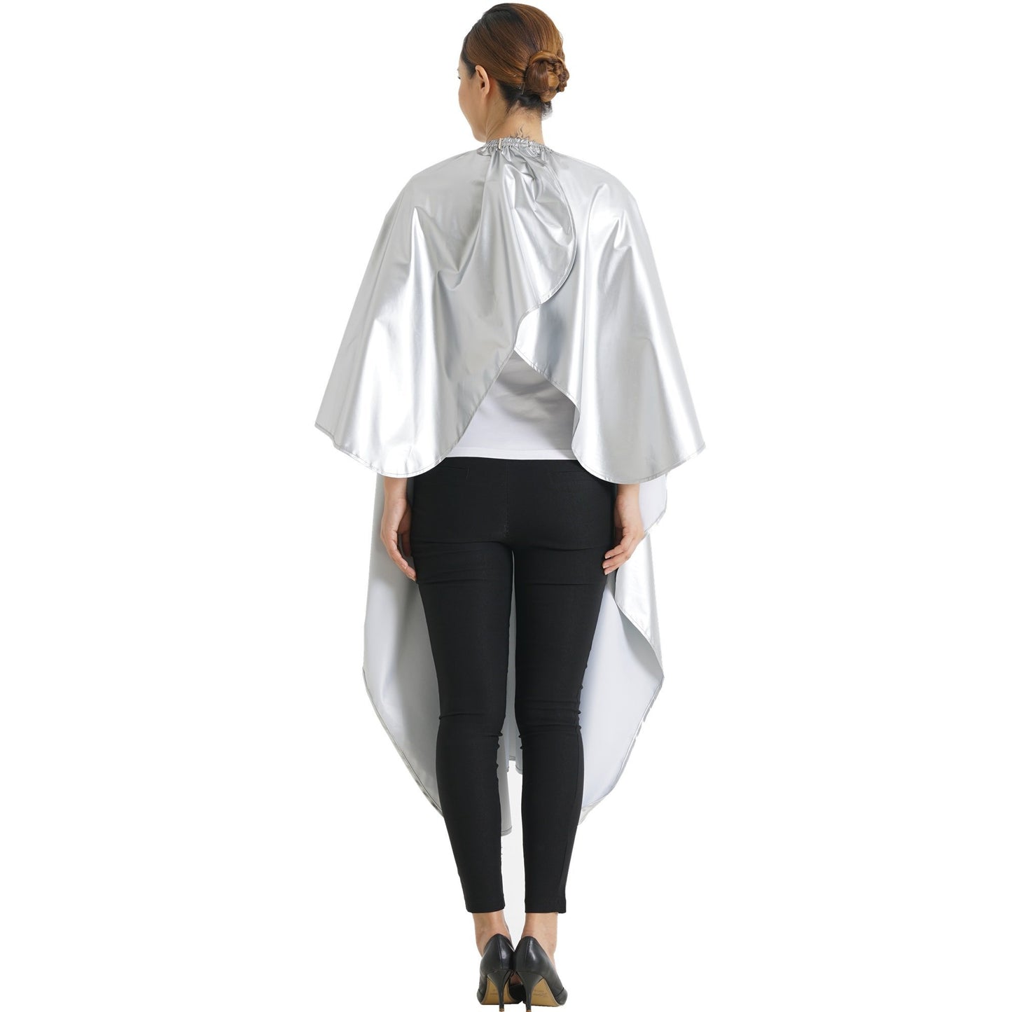 SMARTHAIR Professional Salon Cape Polyester Shampoo & Chemical Resistant Barber Haircut Cape,54”x62”,Silver,C012001B-S
