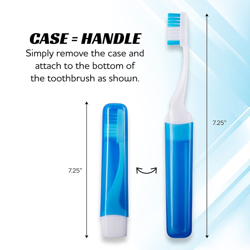Bulk Portable Toothbrushes, Individually Wrapped, Manual Disposable Travel Toothbrush Set for Adults, Medium Soft Large Head, Multi Color Travel Toothbrush Kit (50 Pack)