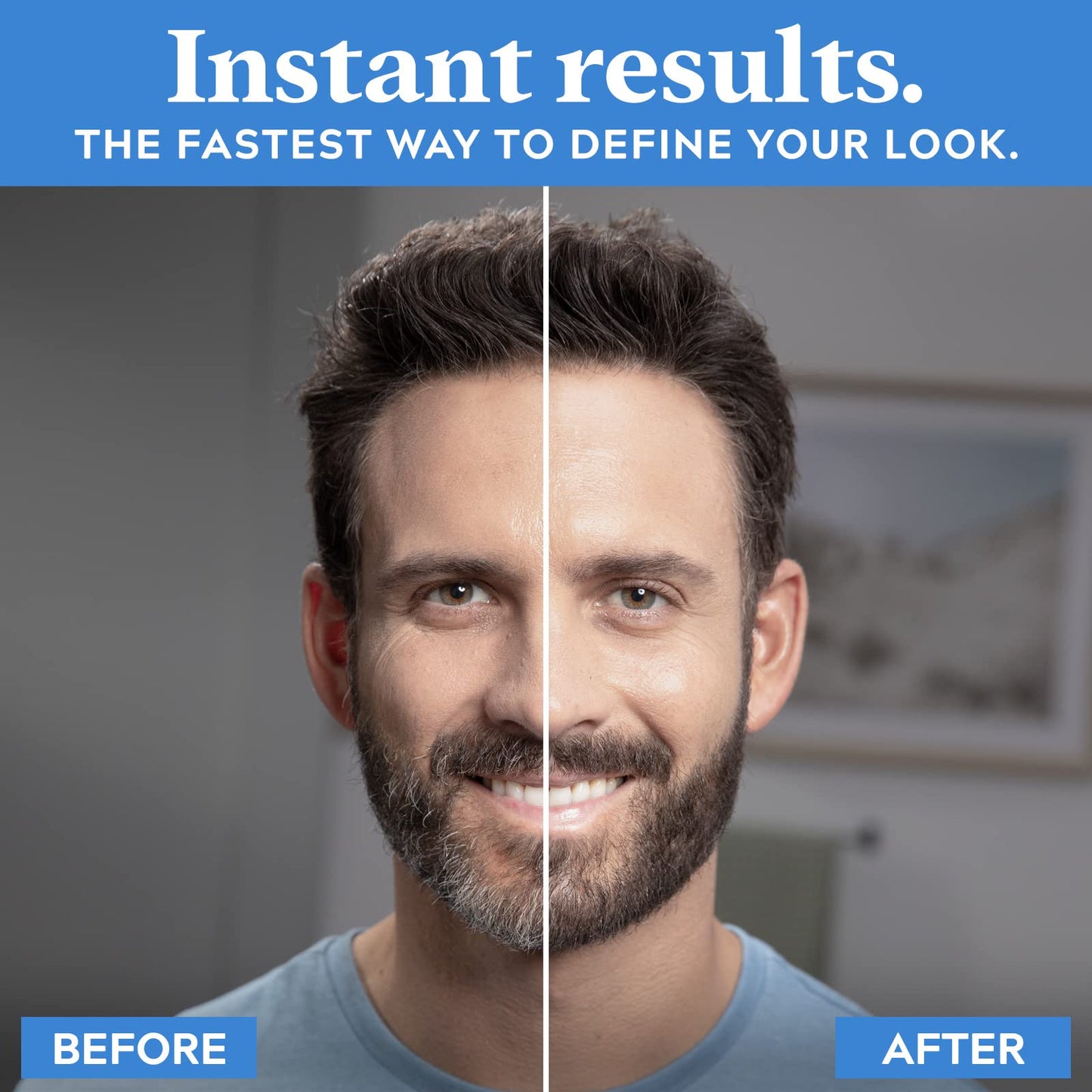 Just for Men Beard & Brow Color, Temporary Color, Black | Fuller Look | 1-Day | Pack of 2 | 30 Applications