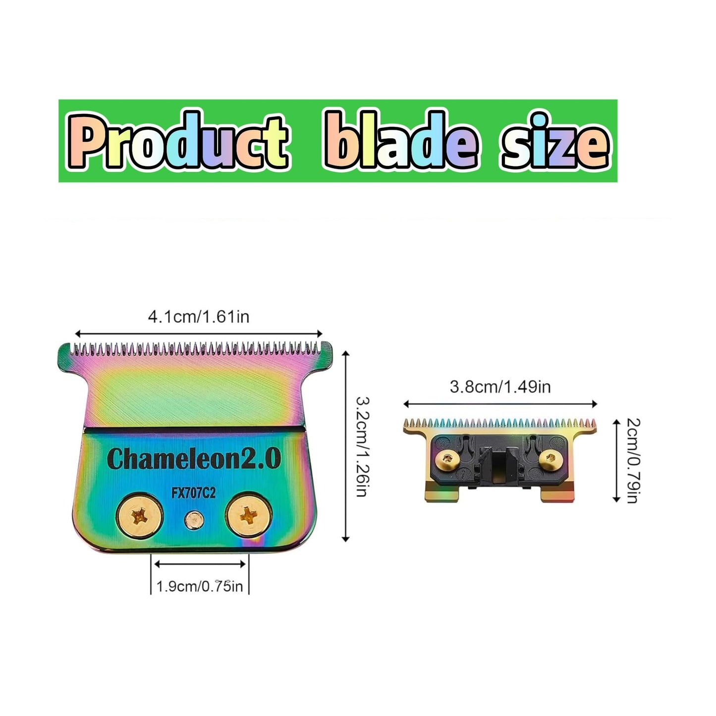 Replacement Blades Compatible with BaByliss PRO Barberology Trimmer Blade,Zero-Gapped Replacement Trimmer Blade Compatible with BaBylissPRO FX787 & FX726 Trimme (7 Colorful-001)