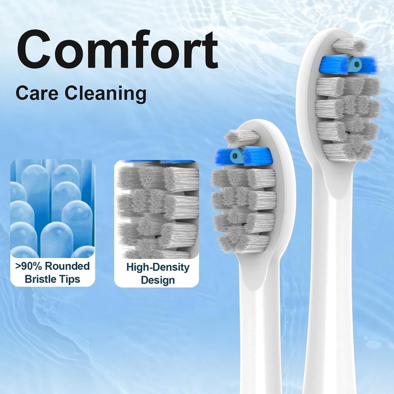 Replacement Brush Heads for Waterpik Sonic Fusion 2.0 - 8 Pack with Protective Caps | Compatible with SF-01W, SF-02W, SF-03, SF-04
