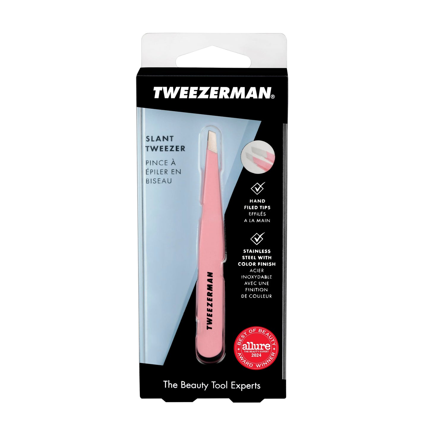 Tweezerman Slant Tweezer – Tweezers for Eyebrows Tea Rose