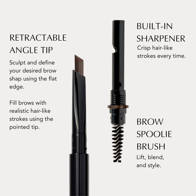 Xtreme Lashes Arch Defining Brow Pencil, Medium Brown, Waterproof, Smudge-Proof, Long-Lasting Makeup, Vegan, Angled Tip Eyebrow Pencil with Spoolie Brush