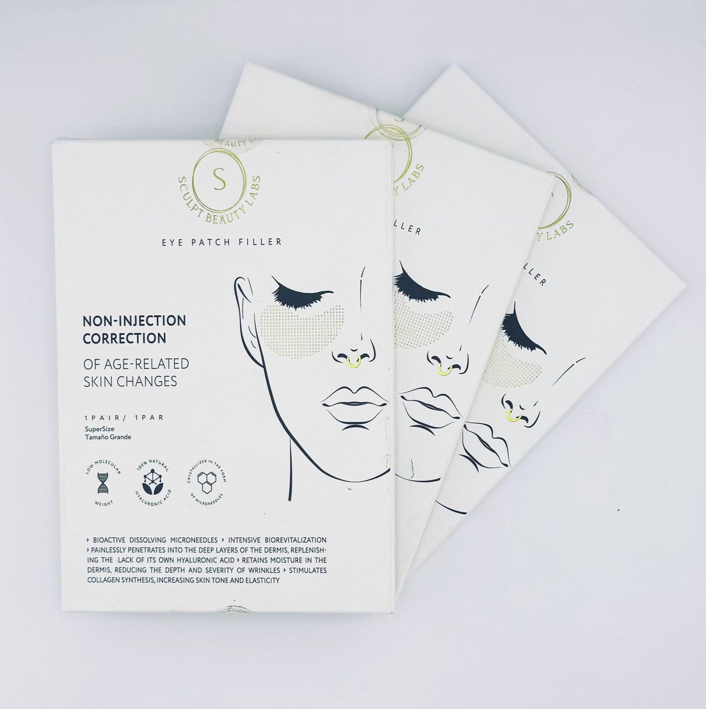 S SCULPT BEAUTY LABS Nano Needling Eye Patches rejuvenate and refresh the delicate skin around your eyes. Infused with 2000 ultra-fine nano needles for enhanced absorption and effective results.