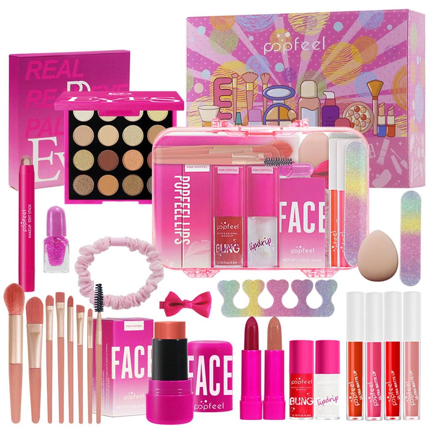 Makeup Advent Calendar 2026, New Year Gifts for Teenage Girls Women All in One Makeup Kit Surprise Gift Valentines Day Countdown Calendar Gifts with Eyeshadow Palette Lipstick Foundation Eyebrow