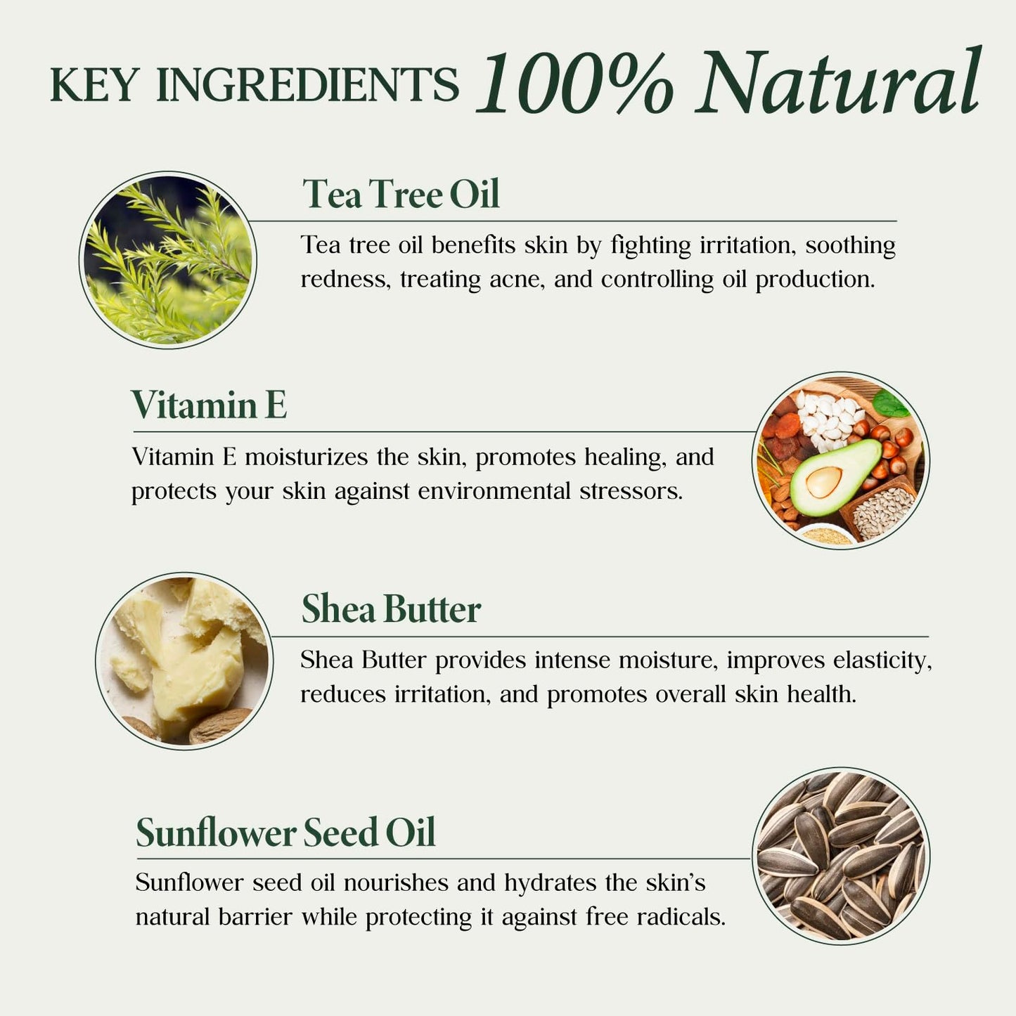 Clara's New York Tea Tree & Vitamin E Facial Oil Serum – Lightweight, Hydrating, Calming Skin for All Types – 30ml / 1 Fl Oz
