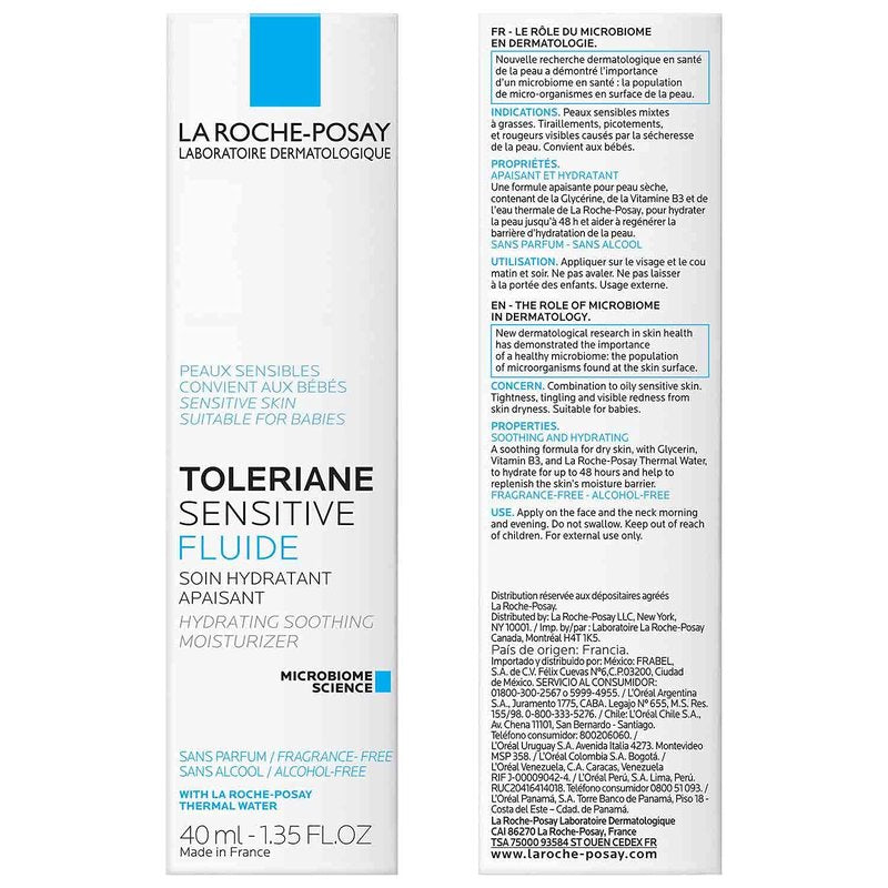 La Roche-Posay Toleriane Sensitive Fluide | Lightweight Oil-Free Moisturizer for Sensitive Skin