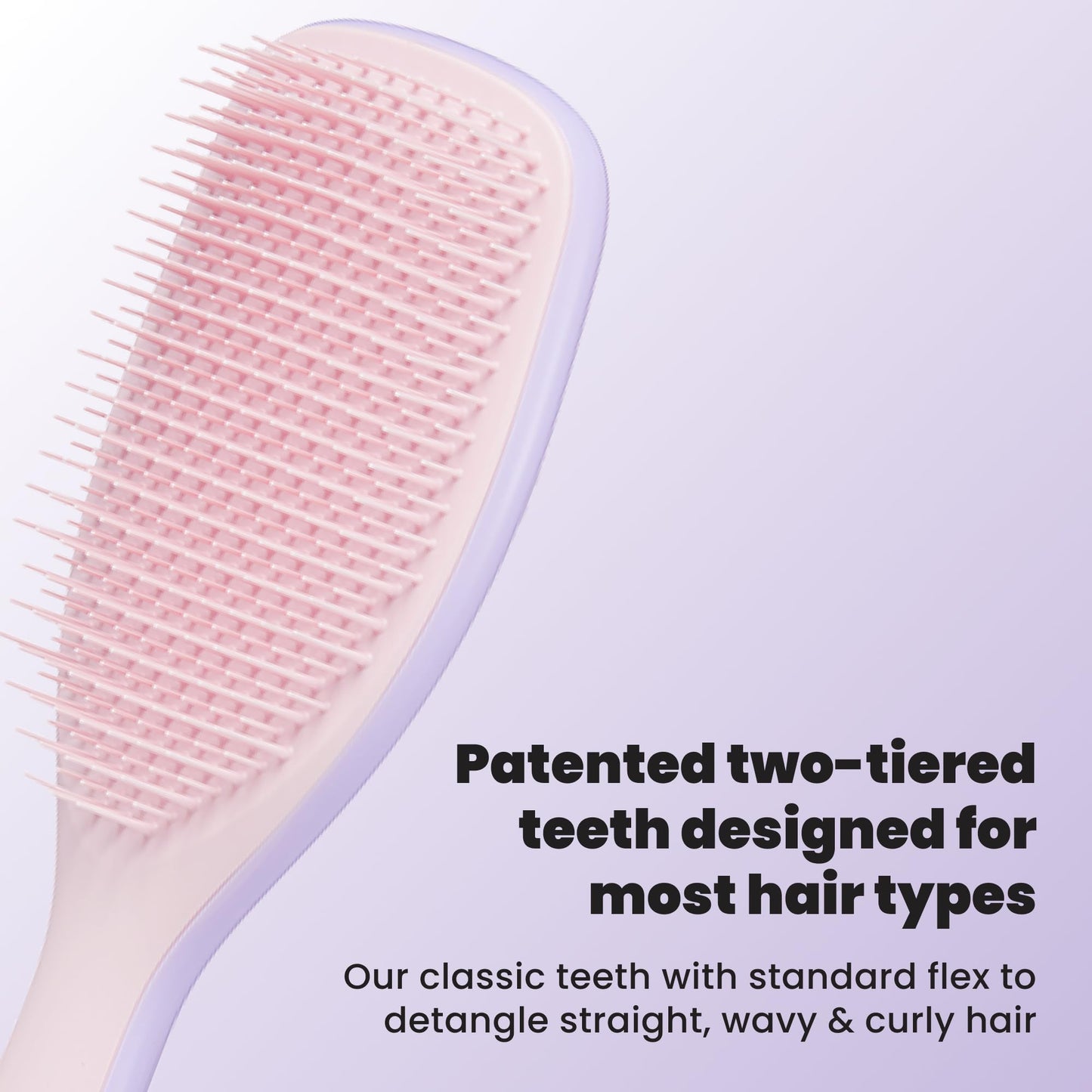 Tangle Teezer Ultimate Detangler Hairbrush for Wet & Dry Hair, Eliminates Knots & Reduces Breakage for Long, Thick, & Curly Hair Types, Large, Pink & Purple