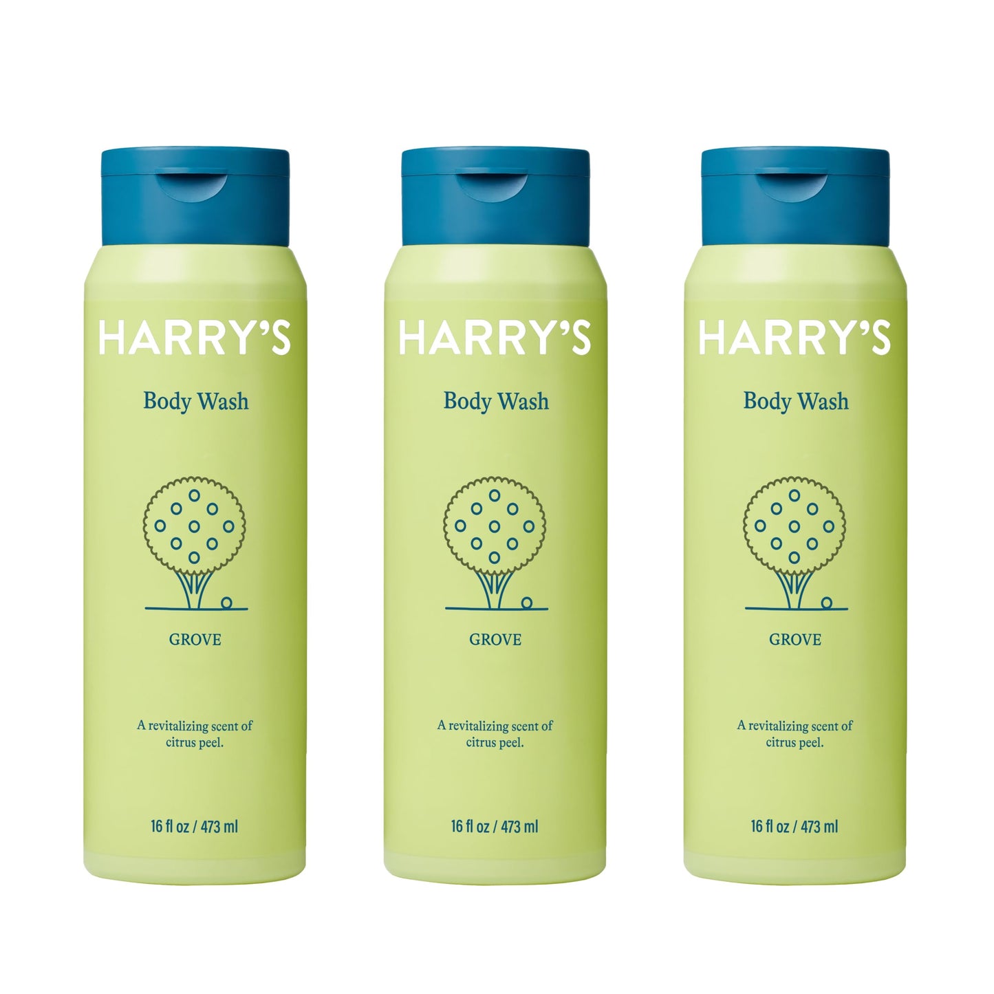 Harry's Body Wash Shower Gel for Men - Grove Scent - (3 Pack) 16 fl oz - Sensitive Skin Body Wash - No Parabens, Sulfates, or Dyes