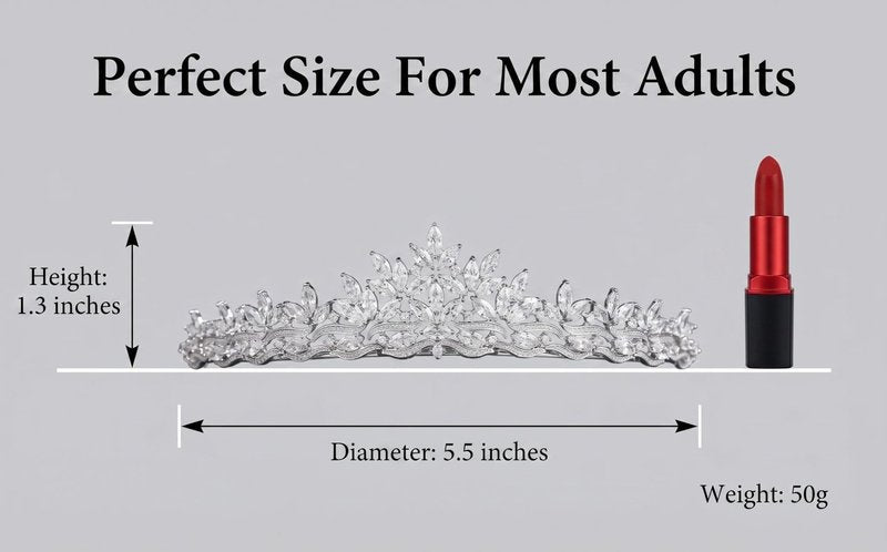 Sparkling CZ Tiaras for Women Floral Bride Crown Platinum Plated Wedding Quinceanera Prom Homecoming Crowns Flower Wave Design Bridal Jewelry Gift