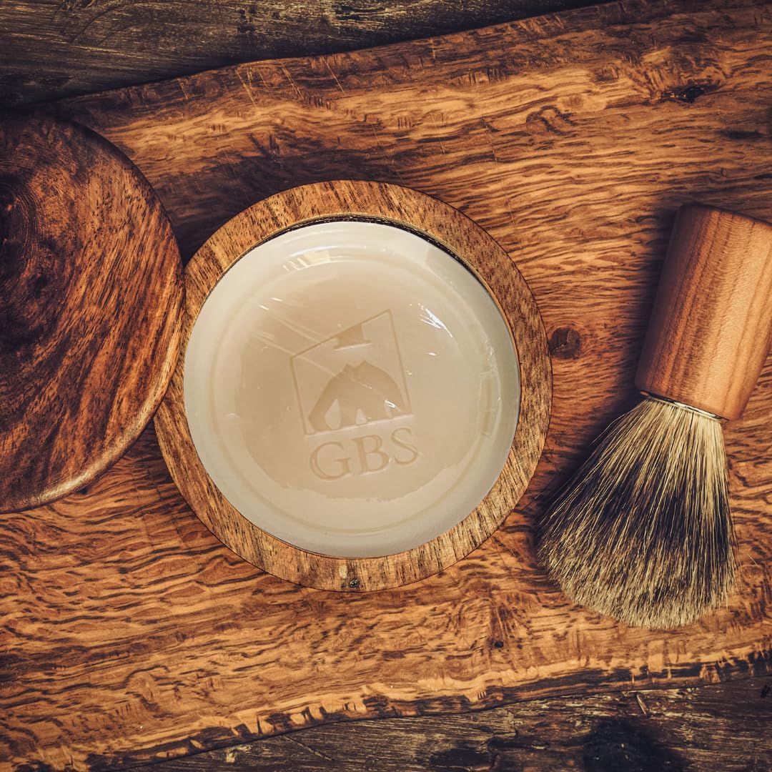 GENTS Men’s Sandalwood Shaving Soap - Natural Bar with Shea Butter & Glycerin for Rich Lather, 3oz