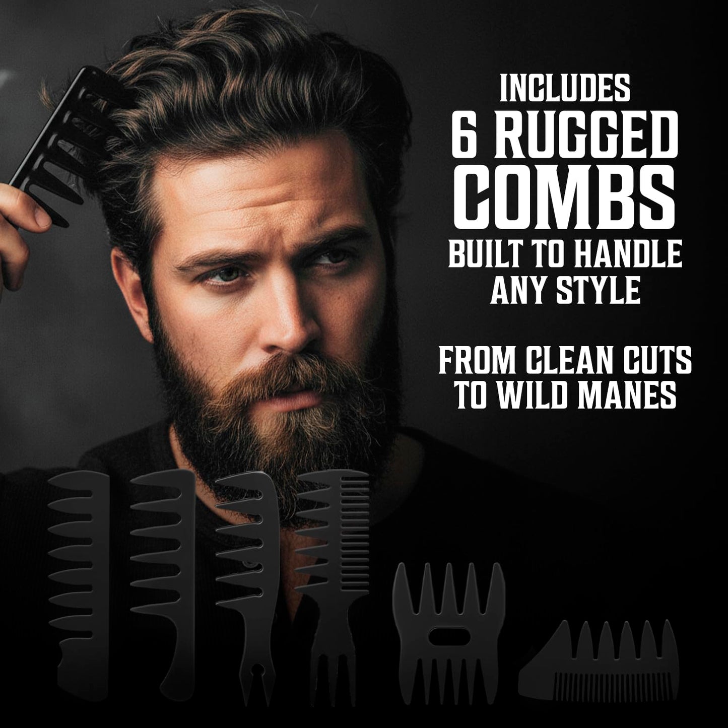 Viking Revolution Ultimate Hair Care Collection - Styling Hair Kit Includes Sea Salt Spray (8.8fl oz), Texture Powder (1oz), HairClay (2 oz), Comb Set (6 Pieces) and Oil (1.7fl oz) - Men Gifts