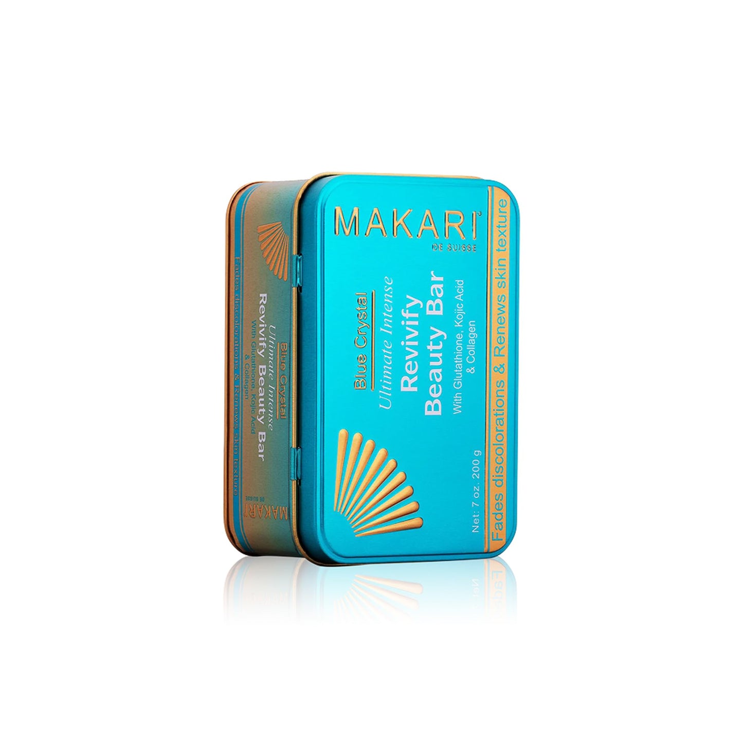 Makari Blue Crystal Beauty Exfoliating Bar Soap – 7 oz Bath Soap for Women & Men | Exfoliating Cleanser with Glutathione, Kojic Acid & Collagen for Smooth, Refreshed-Looking Skin