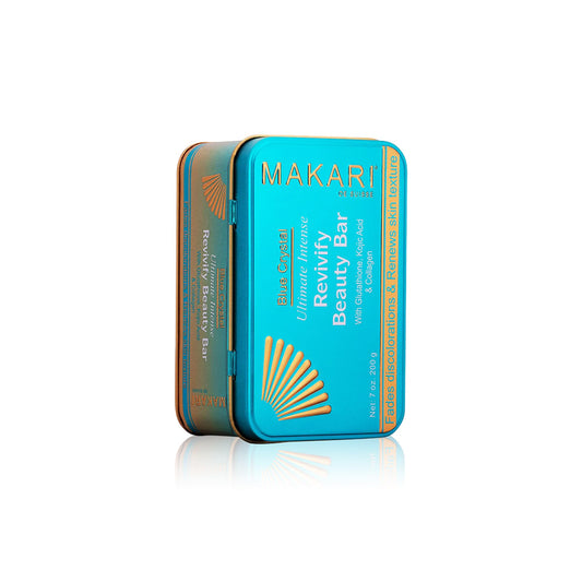 Makari Blue Crystal Beauty Exfoliating Bar Soap – 7 oz Bath Soap for Women & Men | Exfoliating Cleanser with Glutathione, Kojic Acid & Collagen for Smooth, Refreshed-Looking Skin
