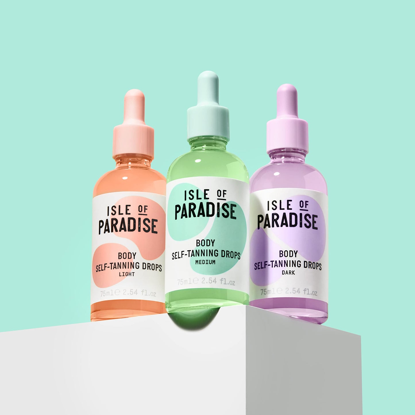 Isle of Paradise Self Tanning Face & Body Drops- Medium, Self Tanner Drops for a Natural Bronze, Long-lasting Tan, Cruelty Free, Fragrance Free & Dermatologist-Approved, 2.54 fl. oz