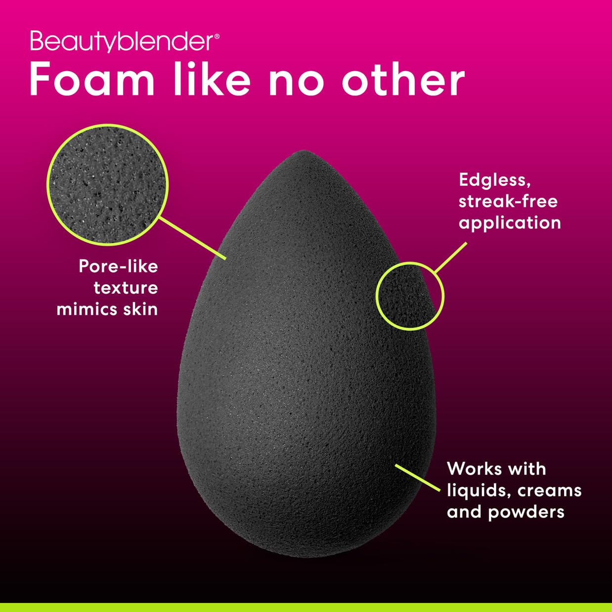 Beautyblender® Charcoal Blend & Cleanse 4-Piece Makeup Sponge Set | Pro Black, Vegan, Travel Case