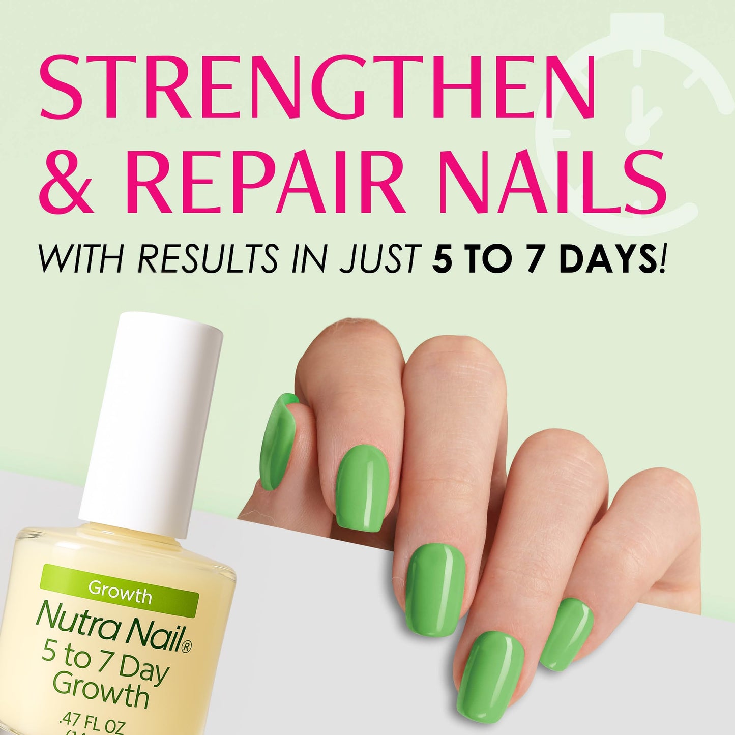 Nutra Nail 5 to 7 Day Growth Treatment - Fast Keratin Nail Strengthener Repair Serum Formula