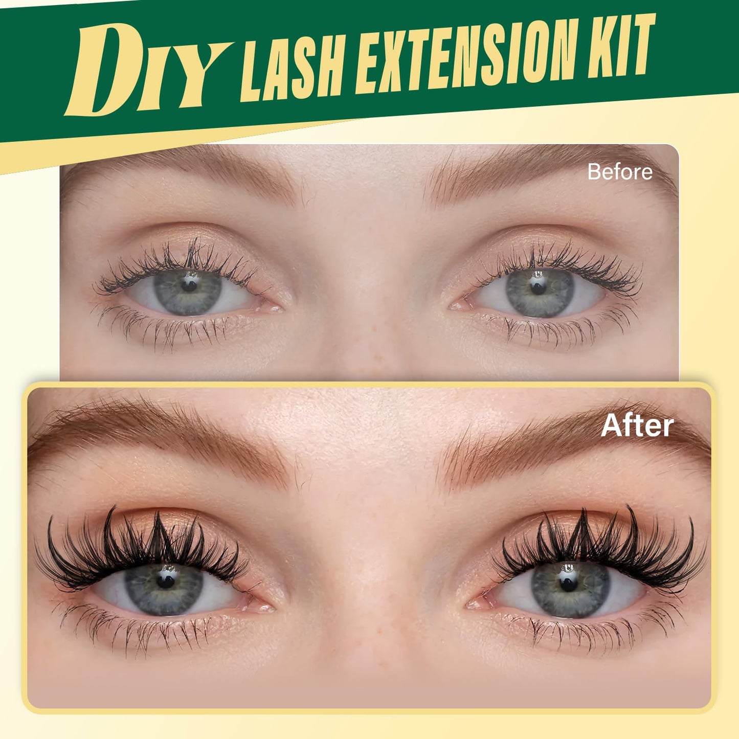 KEYYOULASH Lash Clusters Kit Natural 120pcs 8-18MIX Lash Extension Kit with Spiky Lash Clusters D Curl with Bond and Seal,Remover,Applicators for DIY Manga Eyelash Clusters at Home (KY07 Kit)