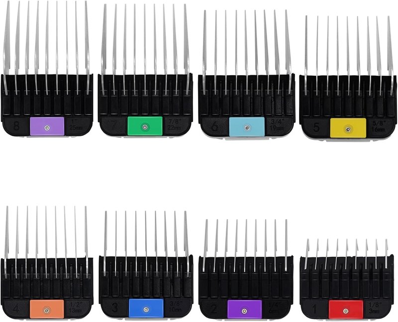 Professional Animal Grooming Combs - Stainless Steel Attachment Guide for A5 Detachable Blade Clippers | Compatible with Wahl, Andis, Oster