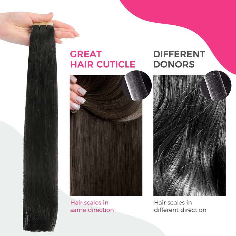 Lashey Tape in Hair Extensions Natutal Real Straight Tape in Hair Extensions 50g/pack 20pcs Natural Remy Human Hair 14 Inch for Black Women