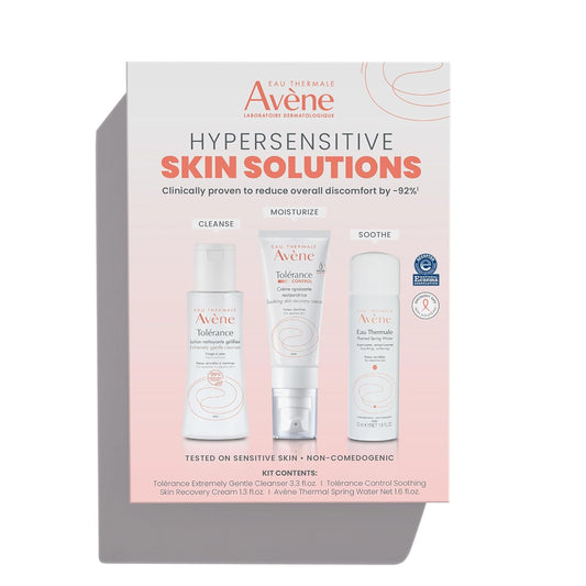 Avène Hypersensitive Skin Starter Kit - Complete Care Routine with Cream, Cleanser & Spray