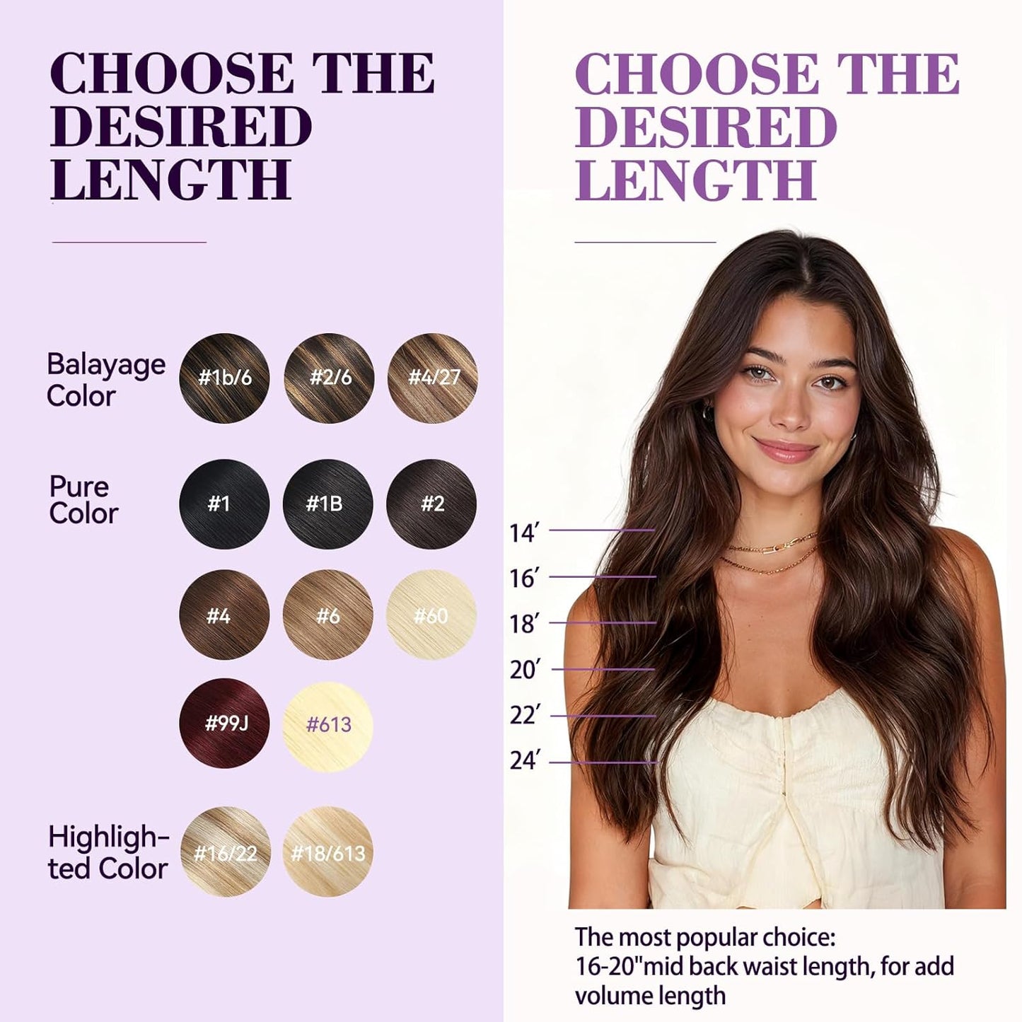 Real Human Hair Clip-In Extensions - 16 Inch, 90g Seamless Double Weft, Dark Brown | 8 Pieces