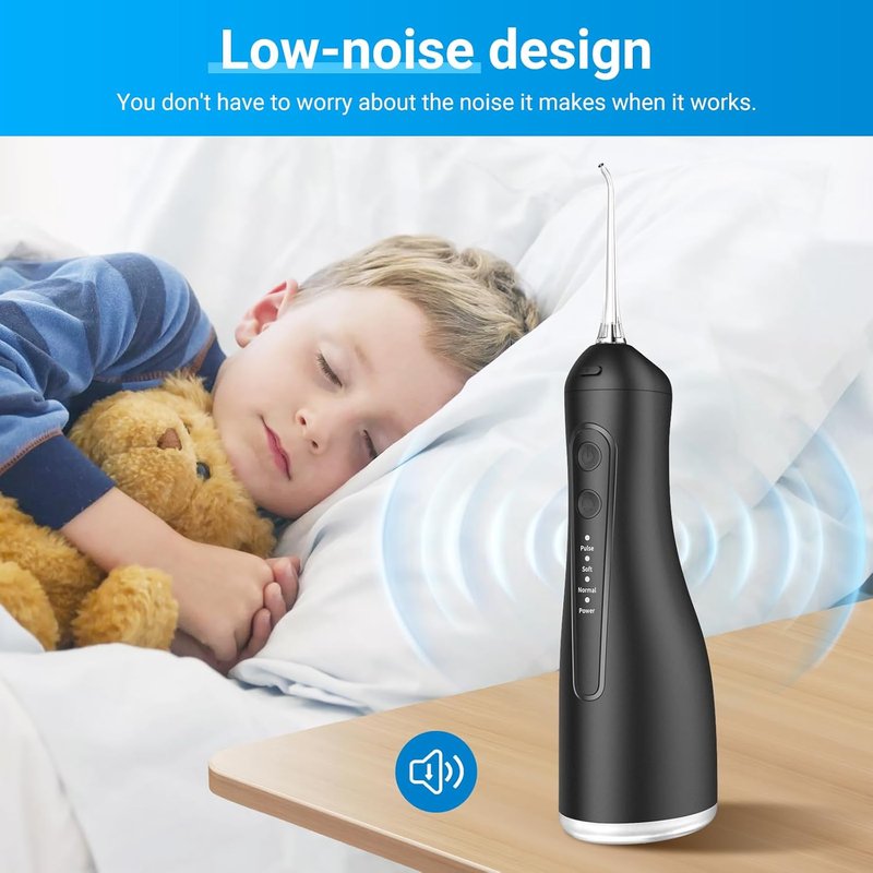 Water Flosser for Teeth - Portable Cordless Dental Irrigator | 4 Cleaning Modes, IPX7 Waterproof, USB-C Charging, Black
